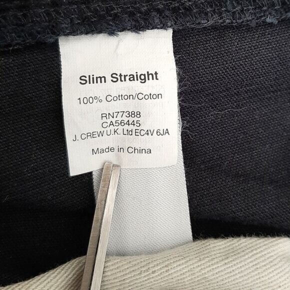 J.CREW 100% Cotton Slim Straight Leg Corduroy Pants Black Men's Sz 32 - Picture 11 of 11